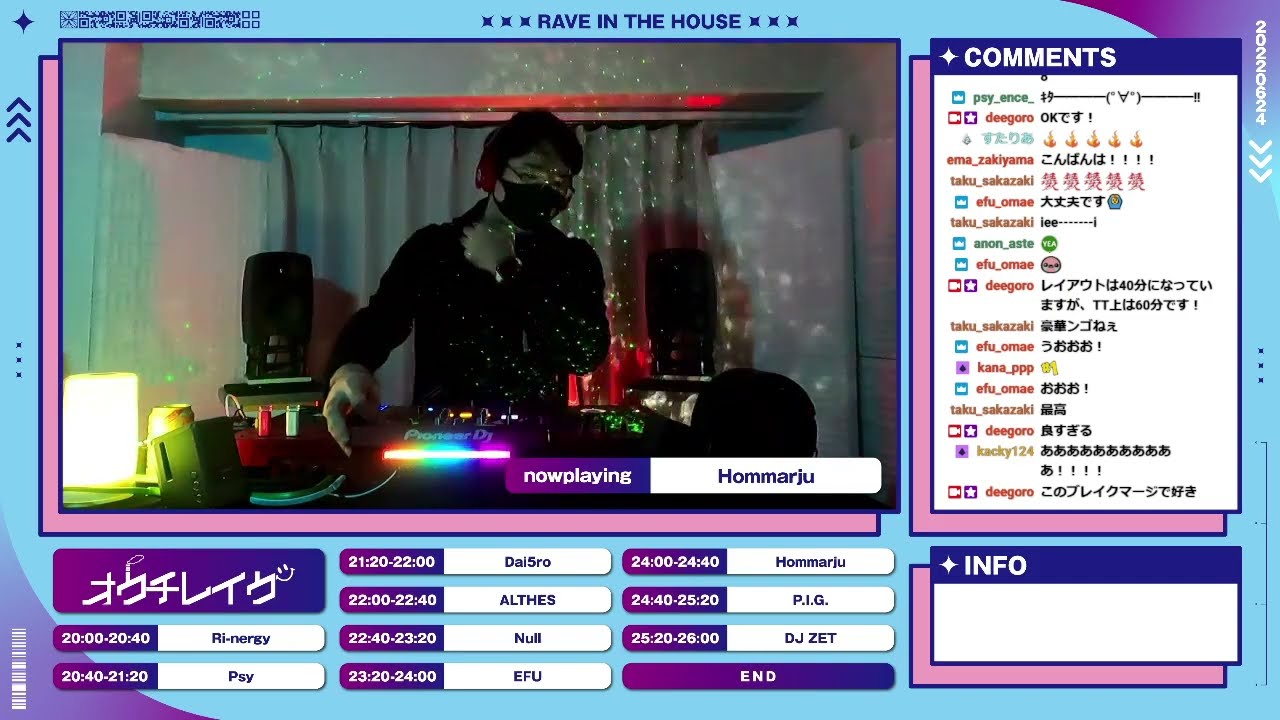 Hommarju played on オウチレイヴ Vol.10 (Jun, 24th 2022) | Online Show