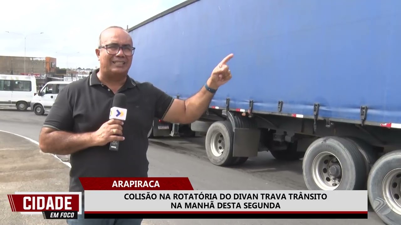 ARAPIRACA : COLISÃO NA ROTATÓRIA DO DIVAN TRAVA TRÂNSITO NA MANHÃ DESTA SEGUNDA