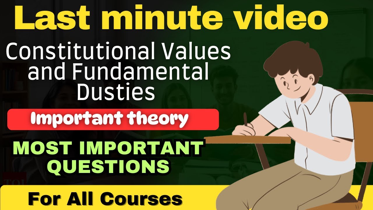 Constitutional Values and Fundamental Duties One shot for 1st and 3rd semester | Delhi University 