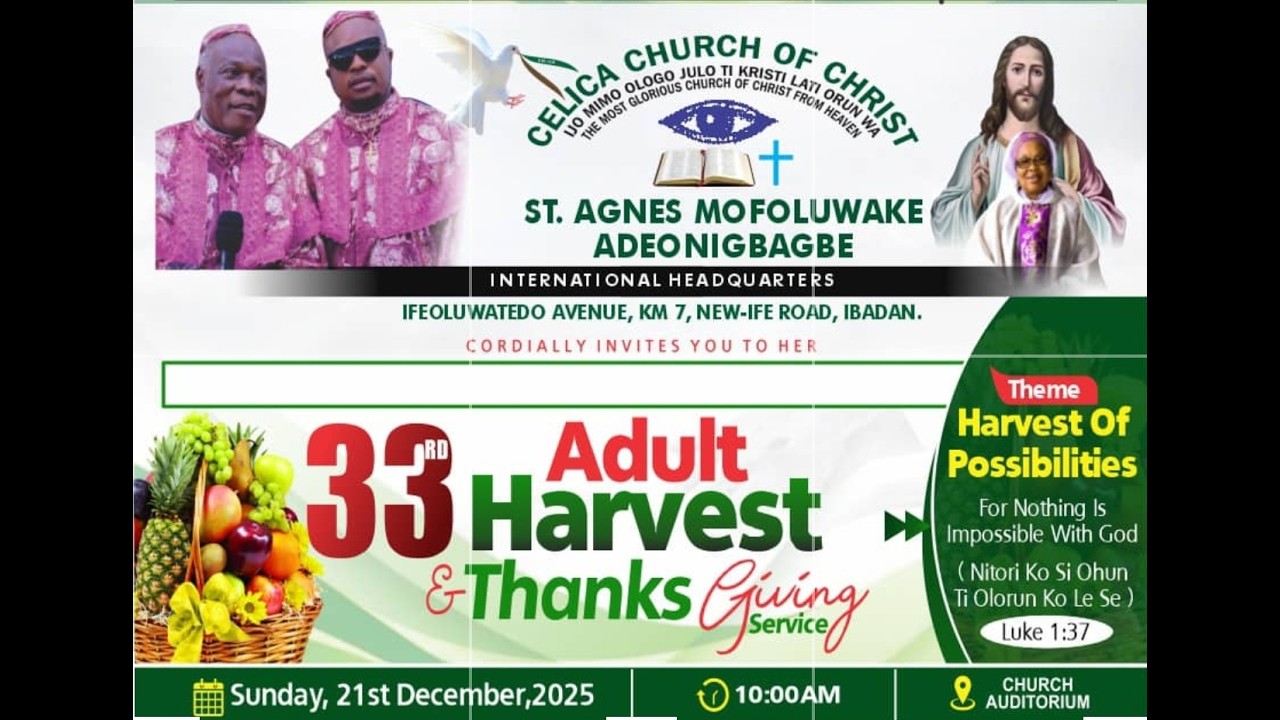 CELICA CHURCH OF CHRIST 33RD HARVEST 2025