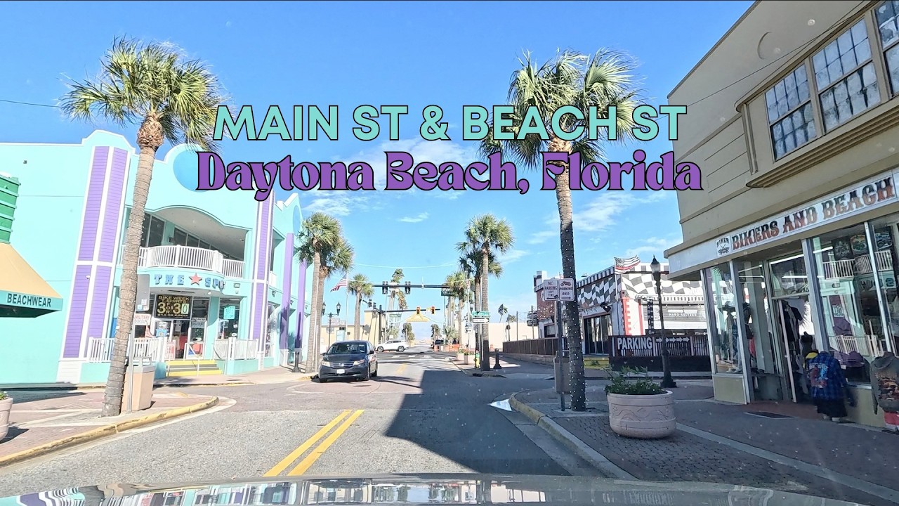 POV Afternoon Driving Tour of Main Street & Beach Street Daytona Beach Florida