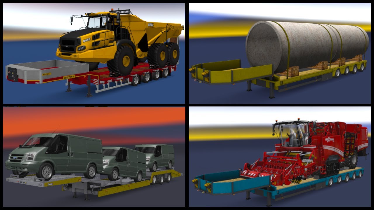 (ETS2 1.41) Overweight Trailers and Cargo Pack v9.9 by Jazzycat | Euro Truck Simulator 2 Mods