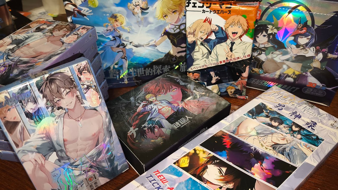 Большая распаковка карт| #genshinimpact #chainsawman #распаковкакарточек #распаковка