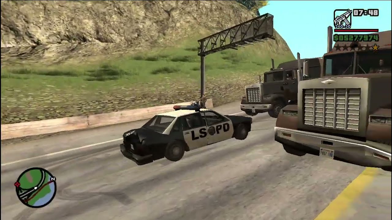 GTA San Andreas - Driving an LSPD Police Car until Wasted!