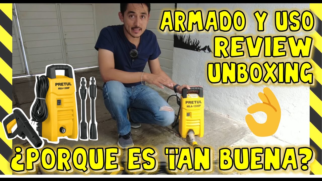 HIDROLAVADORA PRETUL 1300 PSI || LA MÁS PEQUEÑA Y ECONOMICA || UNBOXING || REVIEW || ARMADO Y USO
