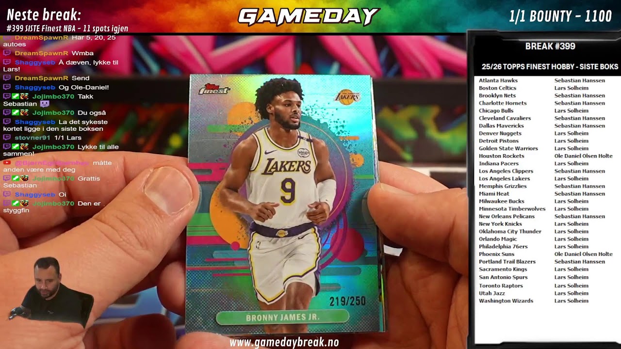 TIRSDAGSBREAKS - GIVEAWAYS - PL CHROME - FINEST - NFL