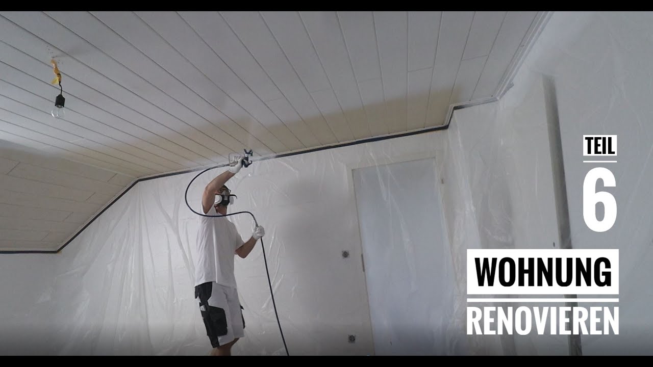 Wohnung renovieren Teil 6: Decke einfach lackieren mit dem Airless Gerät // DIY VLOG Baustelle