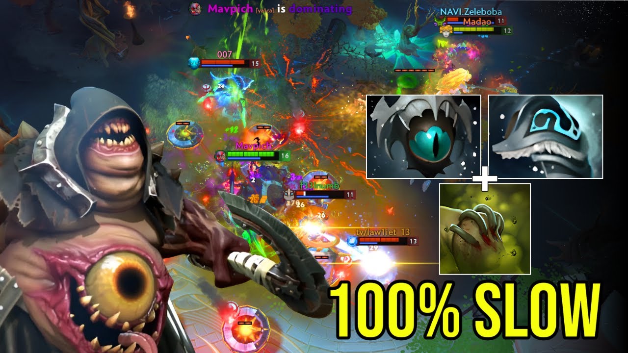 Who Needs Hook?! You Can’t Run from This 32 Kills Pudge – 100% Slow Skadi + Shivas Build! | Dota 2!