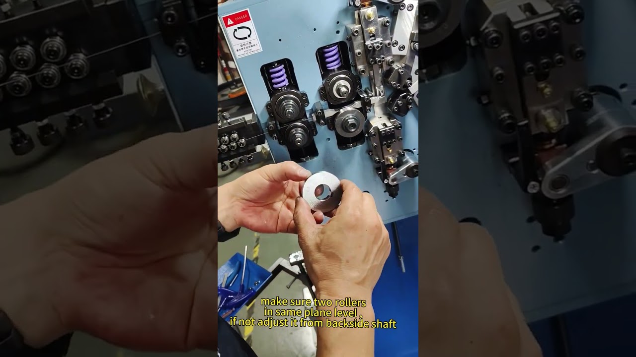 compression spring forming process and  technical setting . YLSK-212 Spring Coiling Machine.