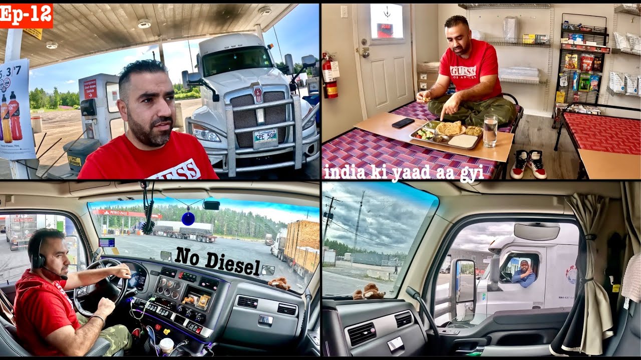 No Diesel at Pump Tagda Risk liya 😱 | indian dhaba style Roti | Canada Truck driver life