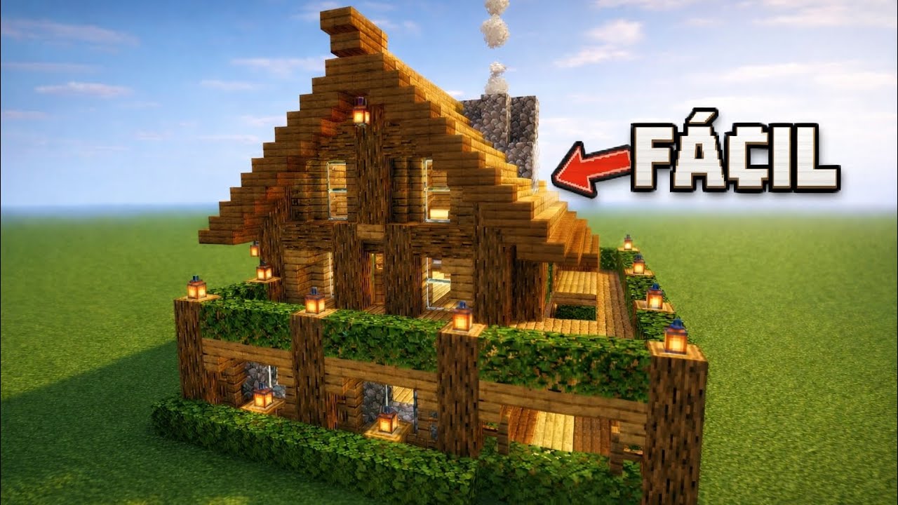 CASA DE MADEIRA FÁCIL no Minecraft | Sobrevivência