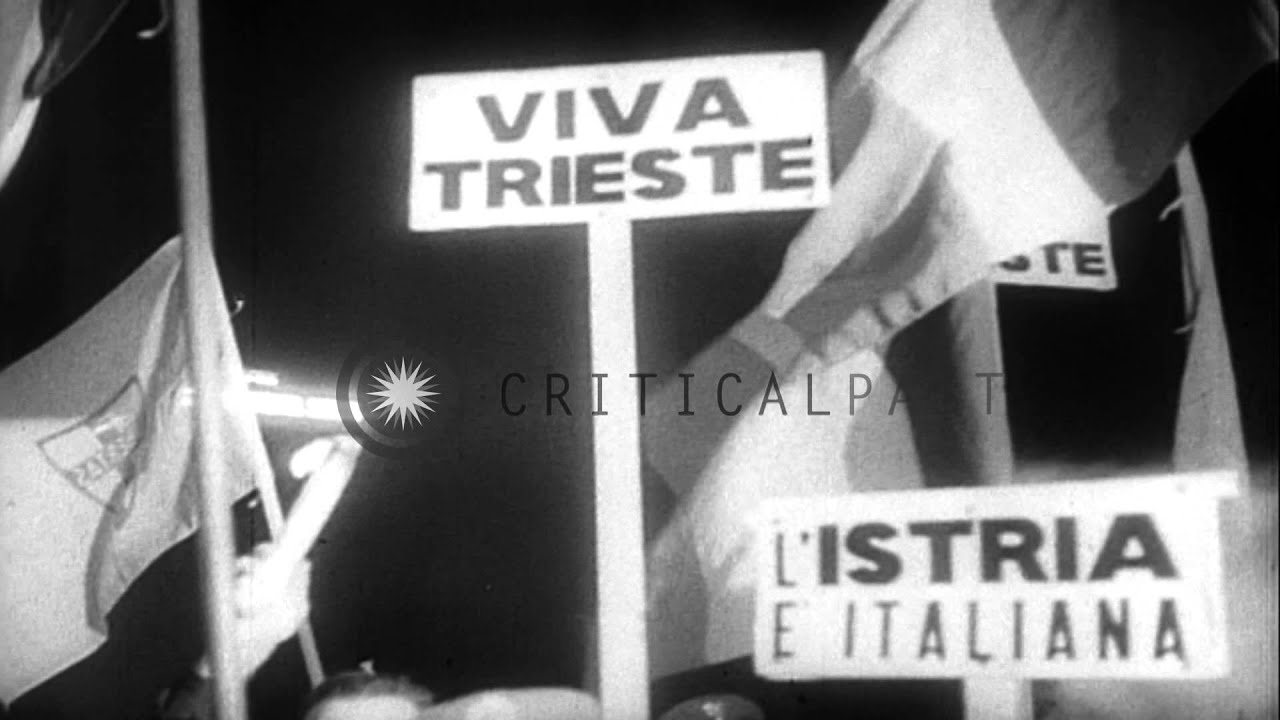 Protests as troops withdraw from Trieste, mobs storm the American embassy in Belg...HD Stock Footage