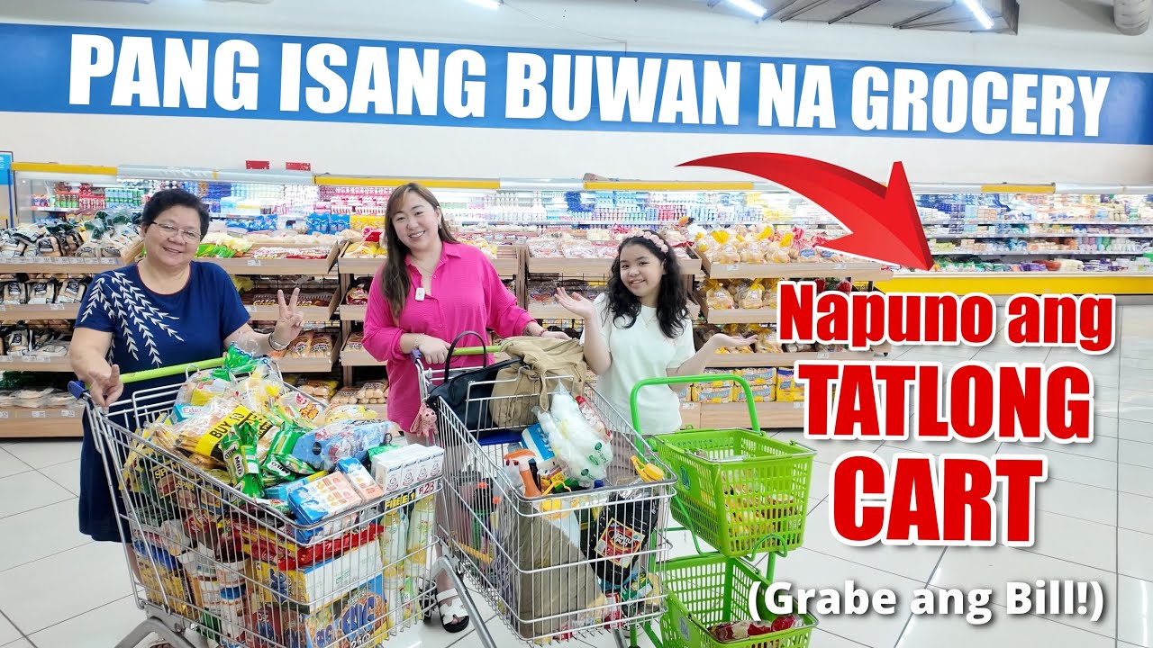 Isang Buwan Na Grocery | Naghanap Kami Ng Naka Sale Kaya Naka Tatlong Cart | Grocery Shopping