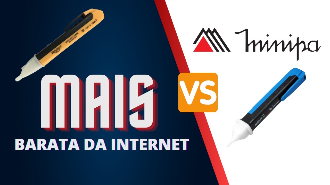 Comparação entre testadores de tensão Minipa EZ Alert I, Alert 2 e Caneta testadora barata