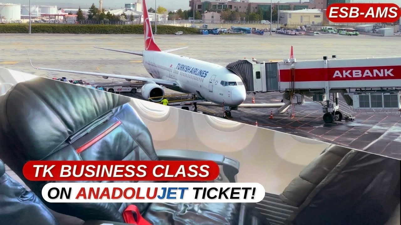 4K TRIP REPORT | TURKISH AIRLINES *BUSINESS CLASS* (AnadoluJet) Boeing B737-800 | Ankara - Amsterdam