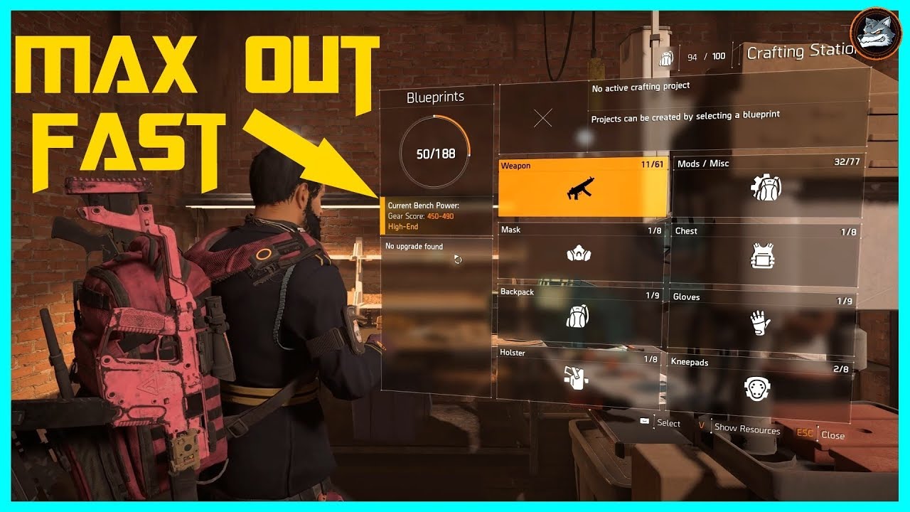 The Division 2 |  Fastest way to upgrade crafting station