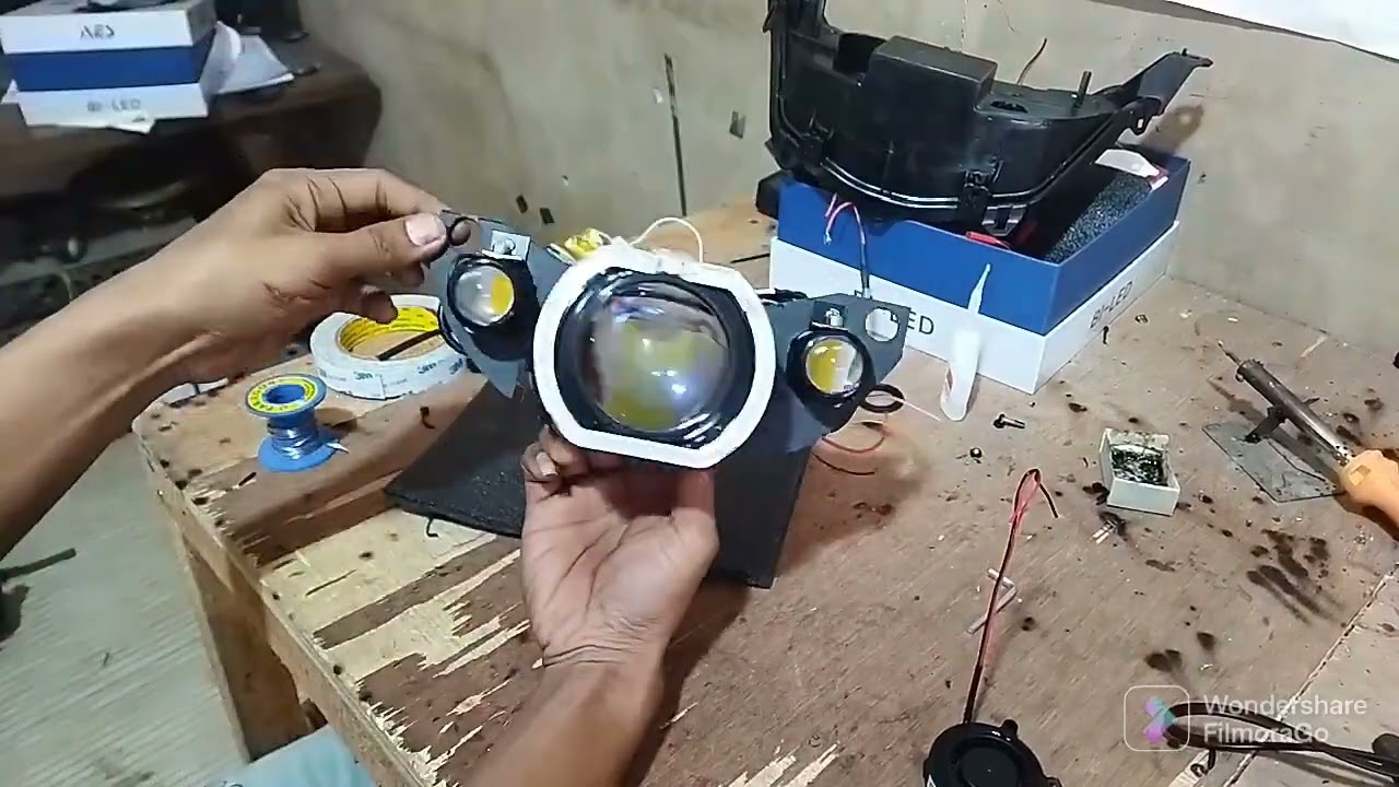 proses rakit bi led beat deluxe