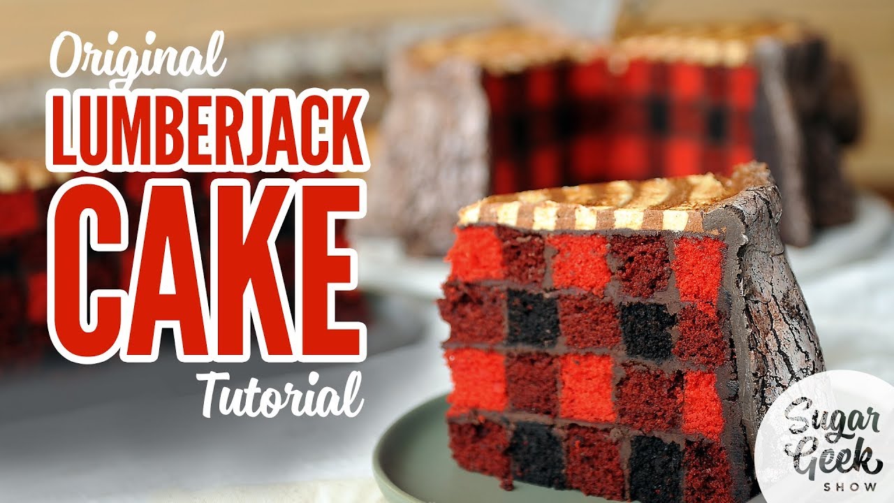 Free lumberjack cake tutorial from Sugar Geek Show