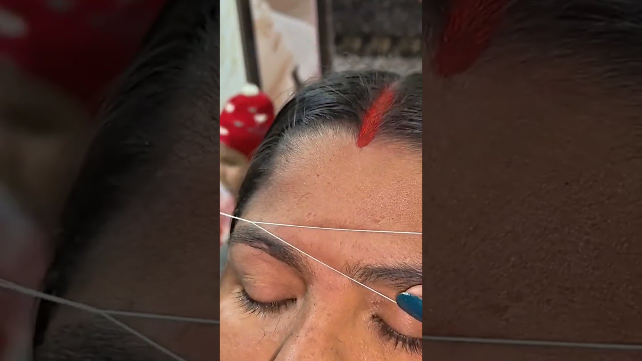 ✨ Perfect eyebrow threading tutorial for that clean and sharp look. 😍