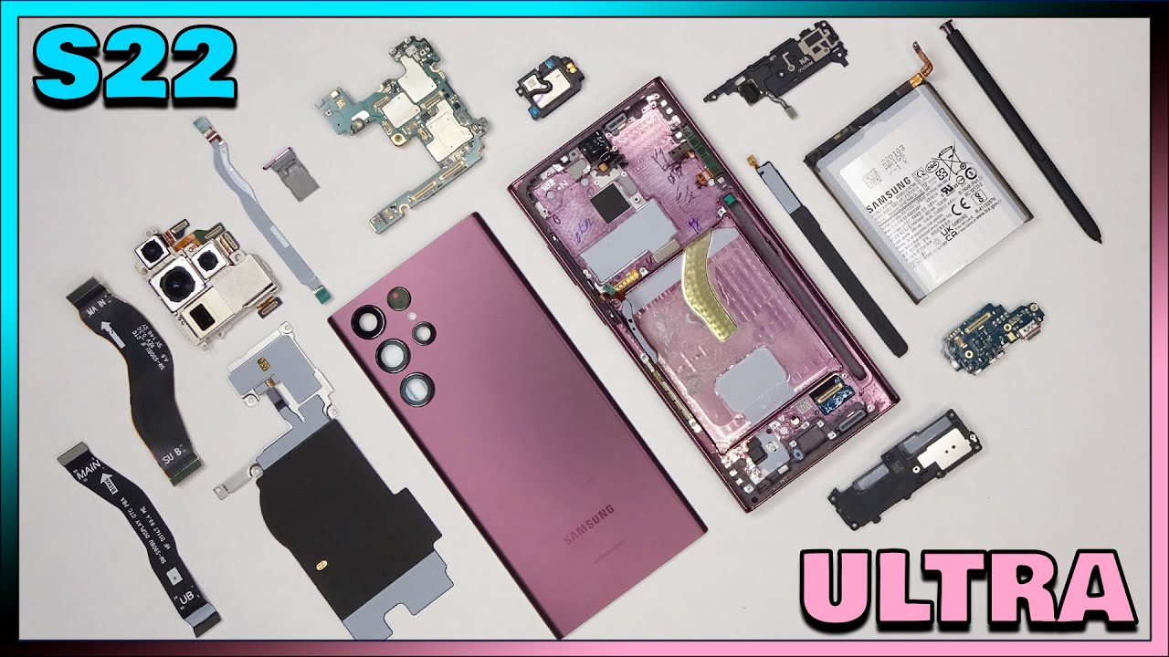 Видеообзор разборки и ремонта Samsung Galaxy S22 Ultra