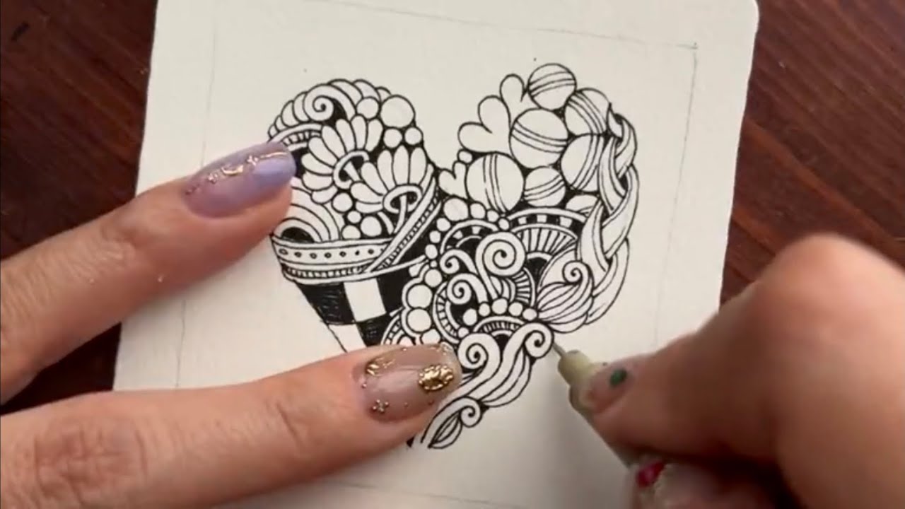 インスタライブ/ Zentangle/ about #valentangle