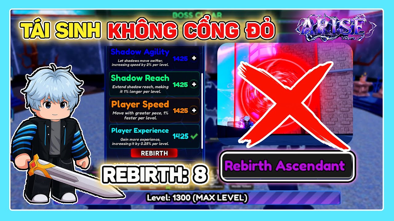 ARISE CROSSOVER | HƯỚNG DẪN TÁI SINH LẦN 8 KHÔNG CẦN CỔNG ĐỎ