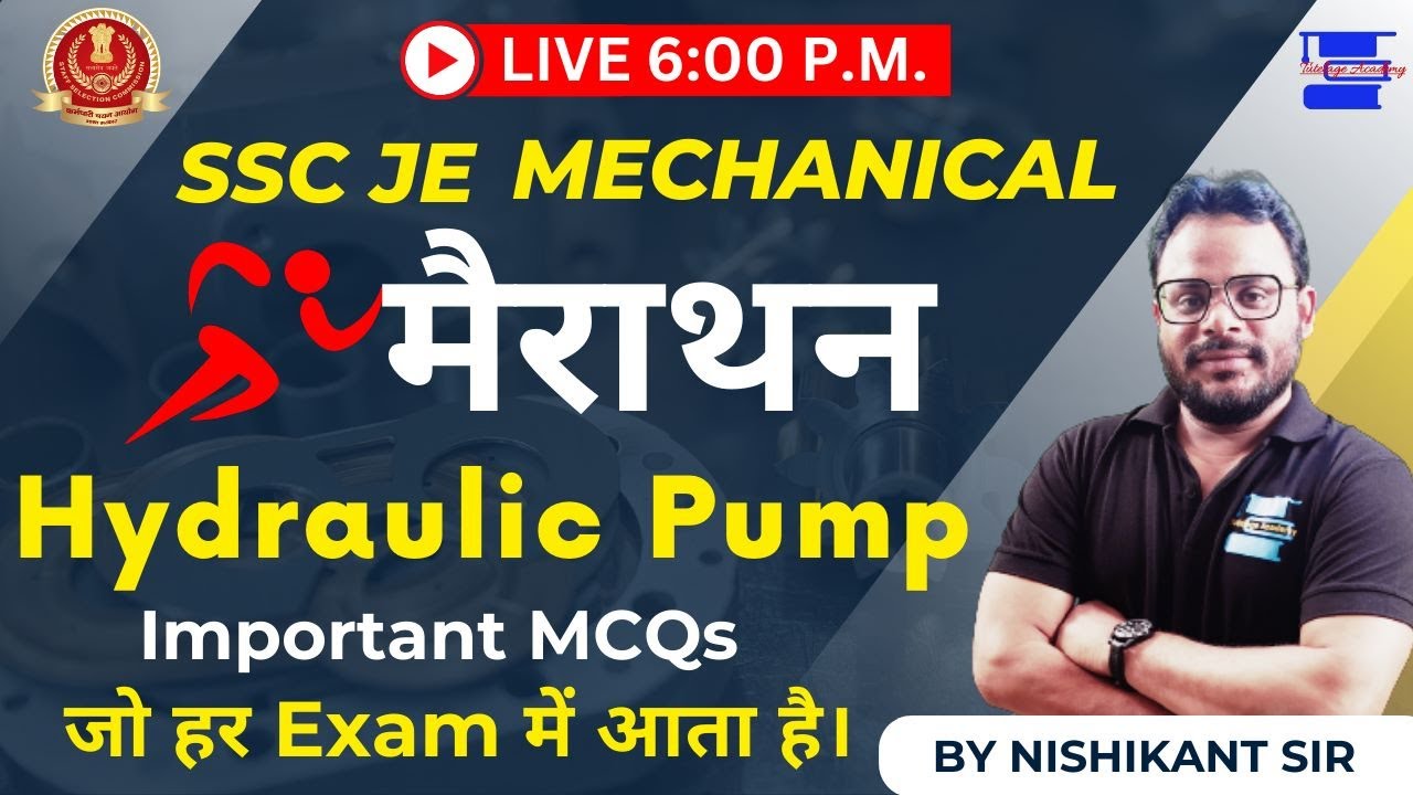 FM: Hydraulic Pump Most Important MCQs for SSC JE, SAIL OCTT Mechanical Exam by Nishikant Sir