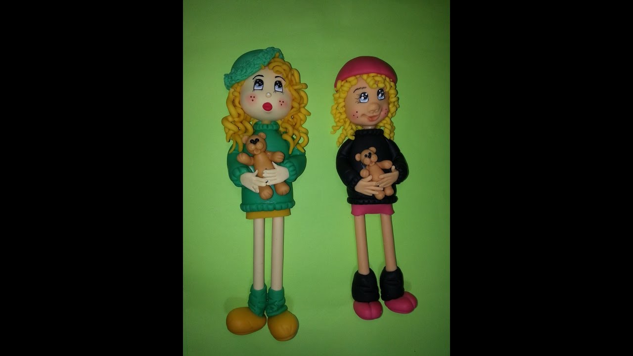 طريقه عمل دميه من عجينه السيراميك , cold porcelain clay doll