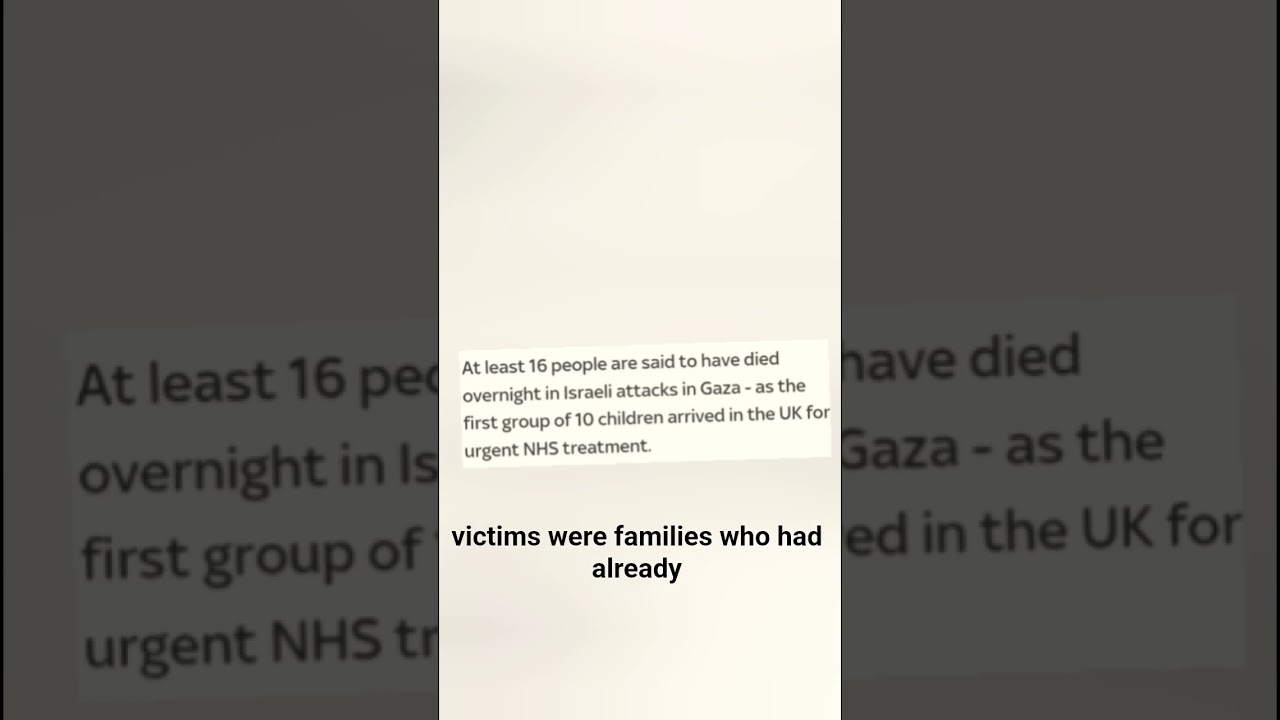 Gaza Tragedy: 16 Killed Overnight | 10 Children Flown to UK for Treatment#Gaza #PrayForGaza