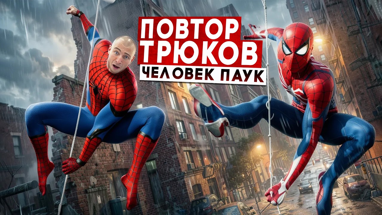 Пробую повторить ТРЮКИ из ЧЕЛОВЕКА-ПАУКА в реальной жизни!