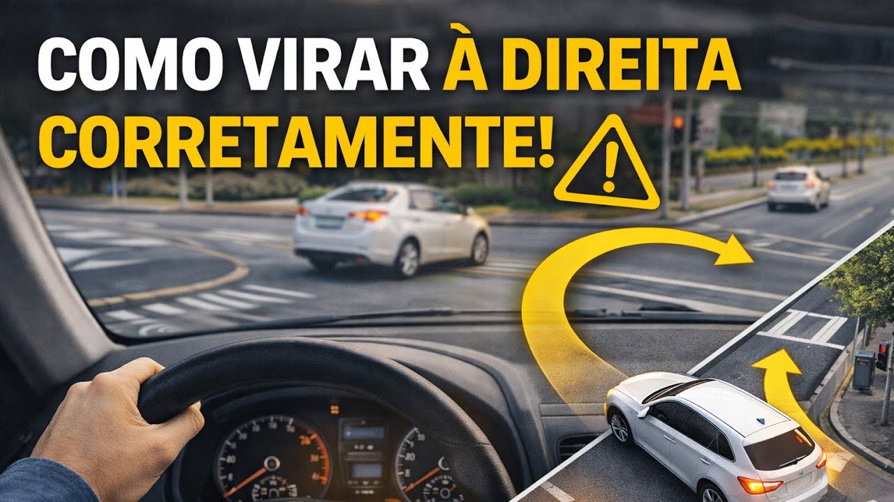 COMO FAZER CONVERSÃO À DIREITA CORRETAMENTE #autoescola #cnh #direção #carro