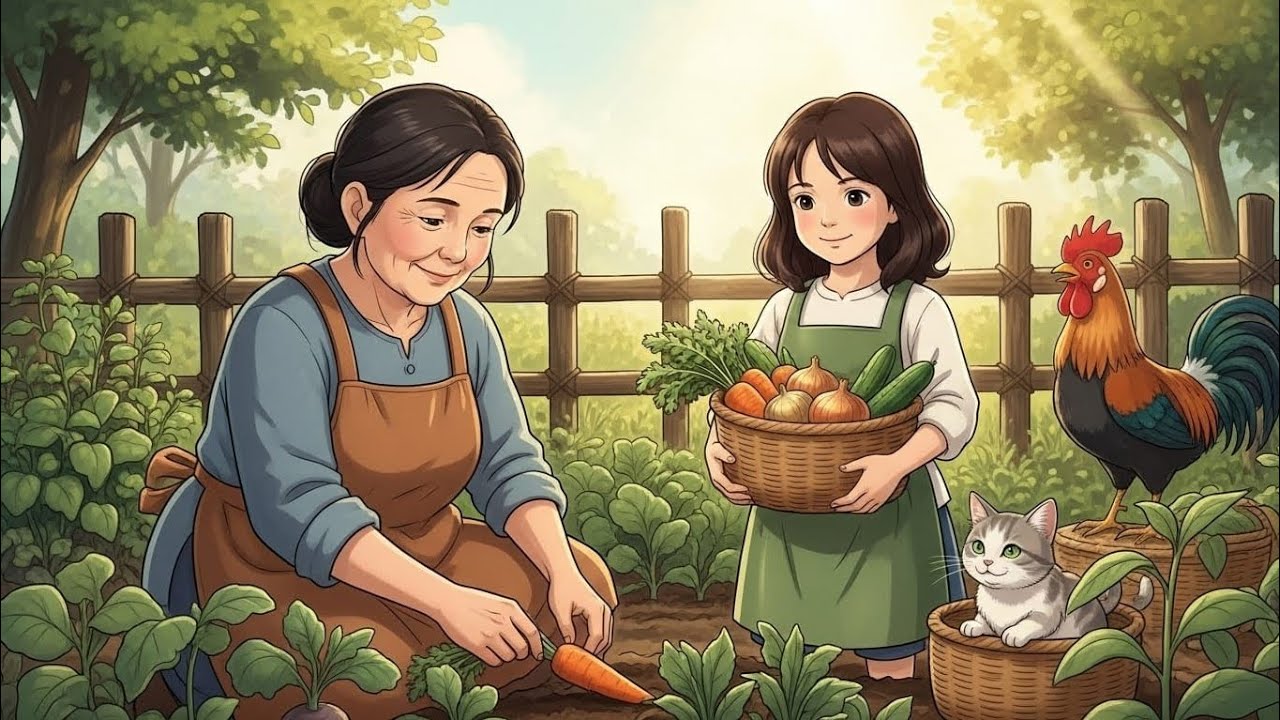Harvesting Fresh Vegetables in Our Garden🥕 || A Ghibli-Style Peaceful Morning