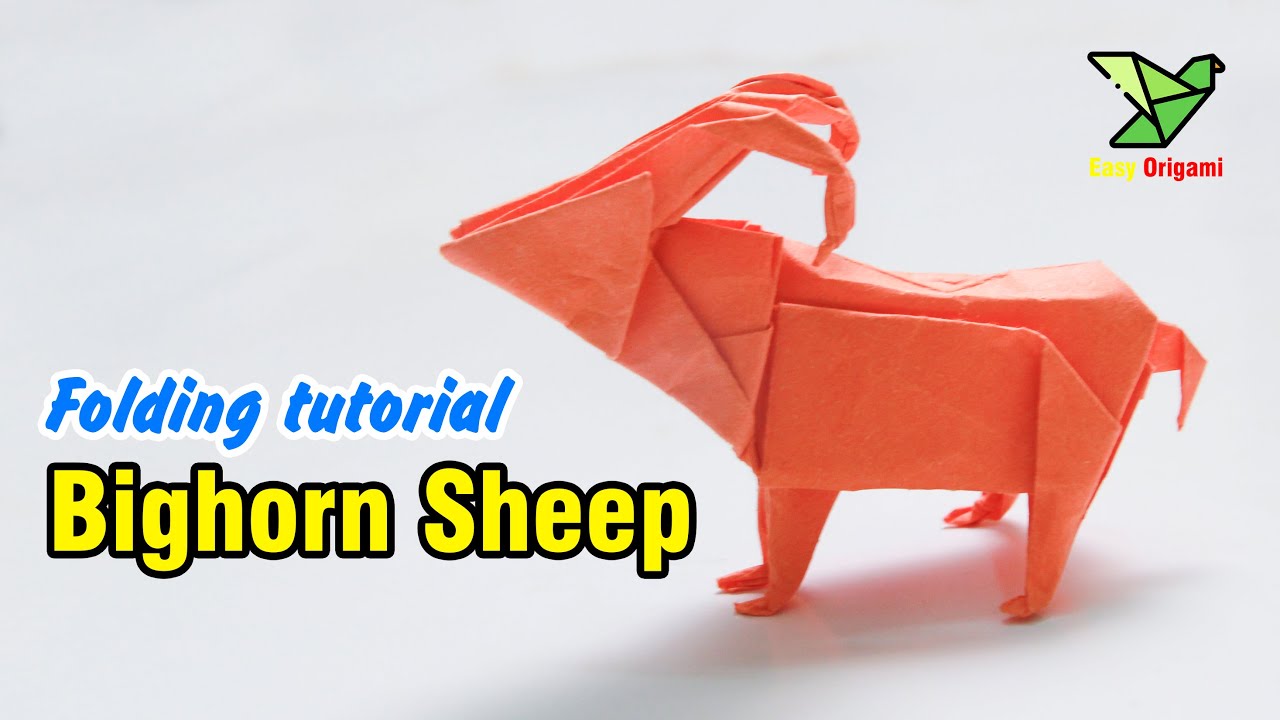 Folding BIGHORN SHEEP tutorial | how to fold Sheep step by step | origami sheep