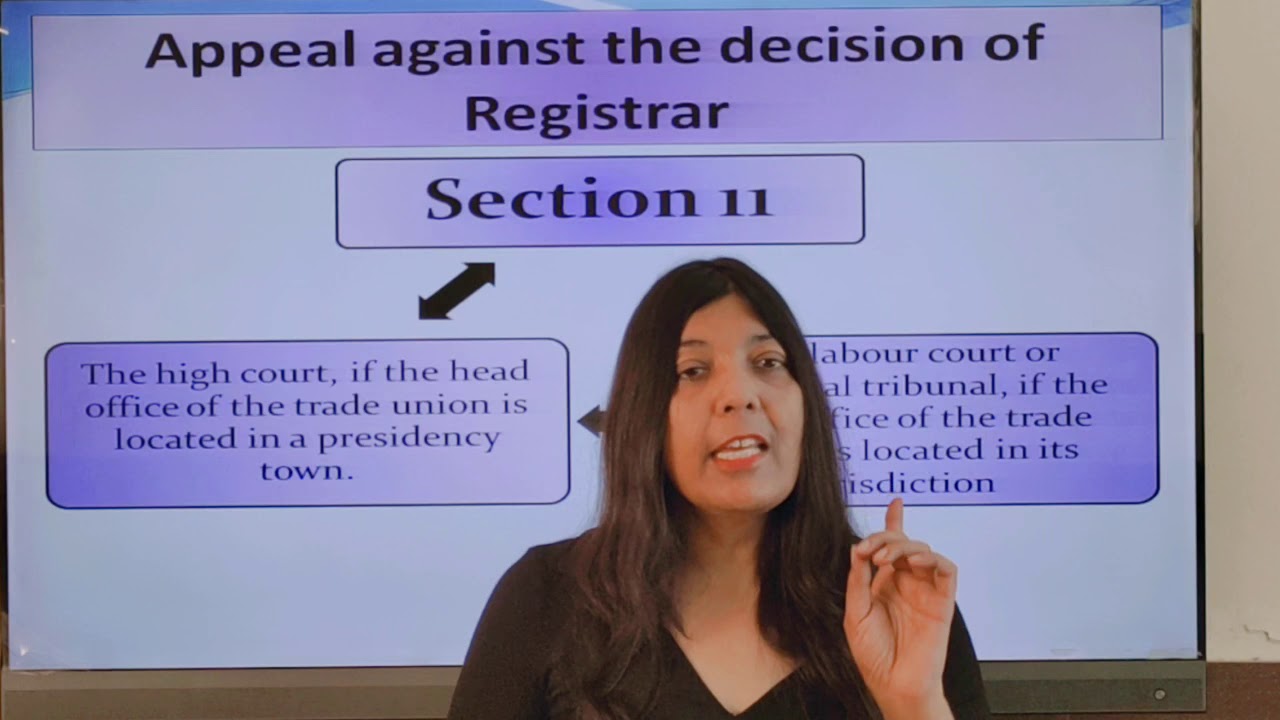 TRADE UNION| LABOUR LAW| APPEAL AGAINST OF REGISTRATION
