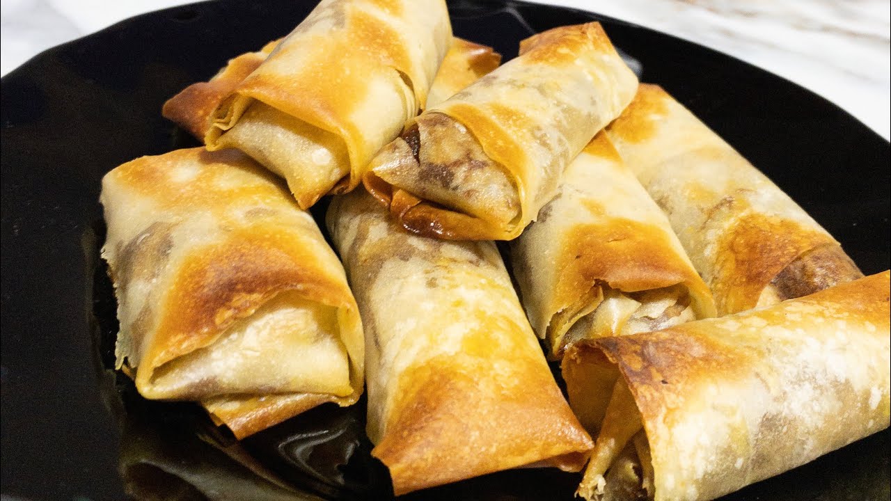 سبرنج رول بعجينه الجلاش طعمه يجنن وحلو جدا للنباتيين