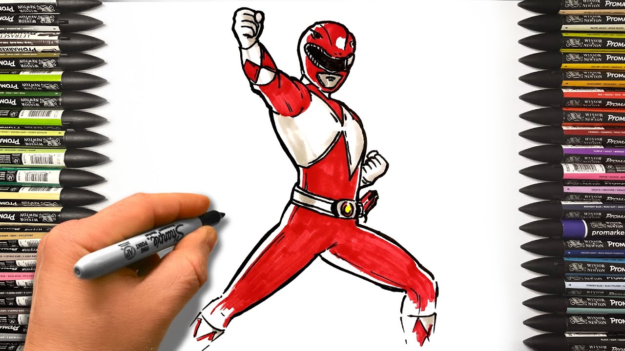 Drawing the Red Power Ranger – Fortnite x Power Rangers! 🔴⚡