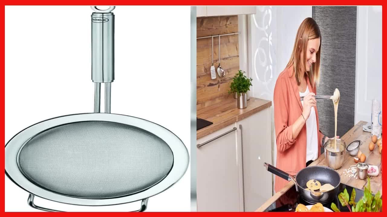 R&ouml;sle Stainless Steel Round Handle Kitchen Strainer, Fine Mesh, 7.9 Inch