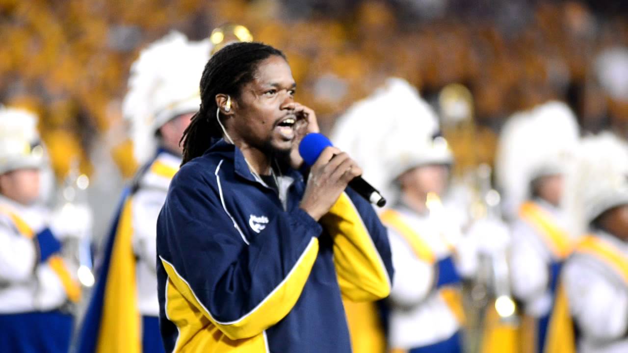 WVU vs. LSU 2011 Landau Eugene Murphy sings national Anthem