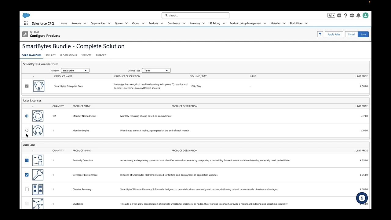 Configure Price Quote from Salesforce Revenue Cloud