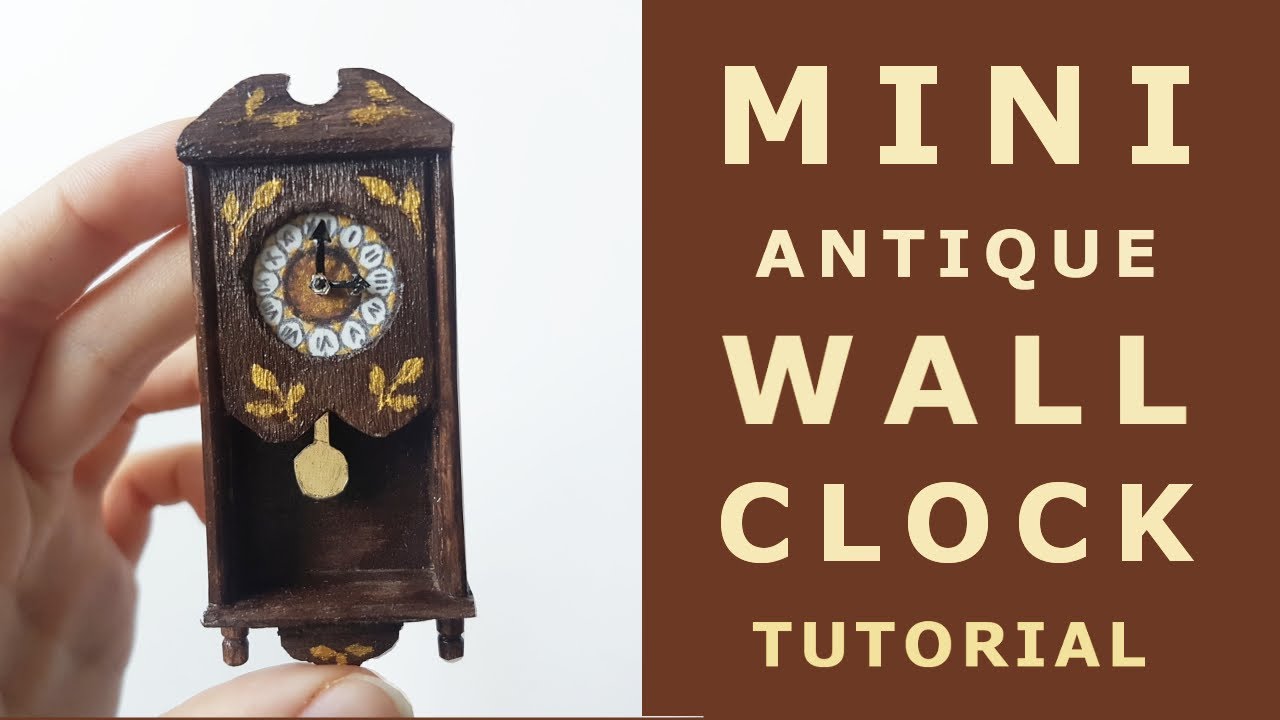 Miniature Antique Style Pendulum Clock. маятниковые часы. Relój de péndulo. DIY Dollhouse Furniture