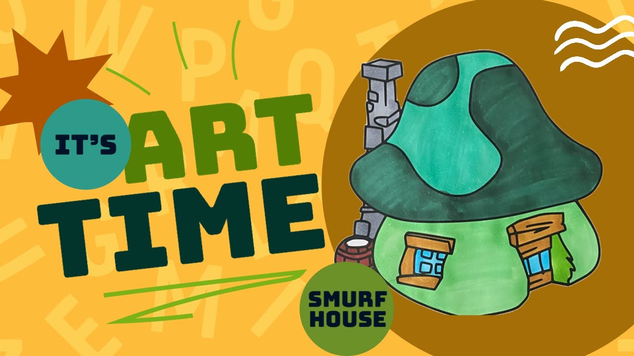 🍄Cute Smurf house ASMR🏡  Coloring ASMR 🌈Doodles colouring Coloring to Relax 💁🏻&zwj;♀️ #art #smurf