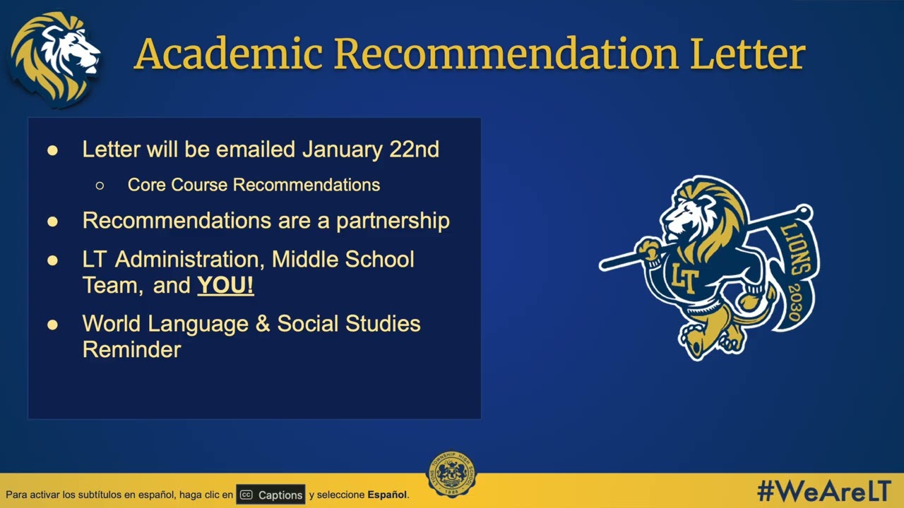 Class of 2030 Course Selection Webinar