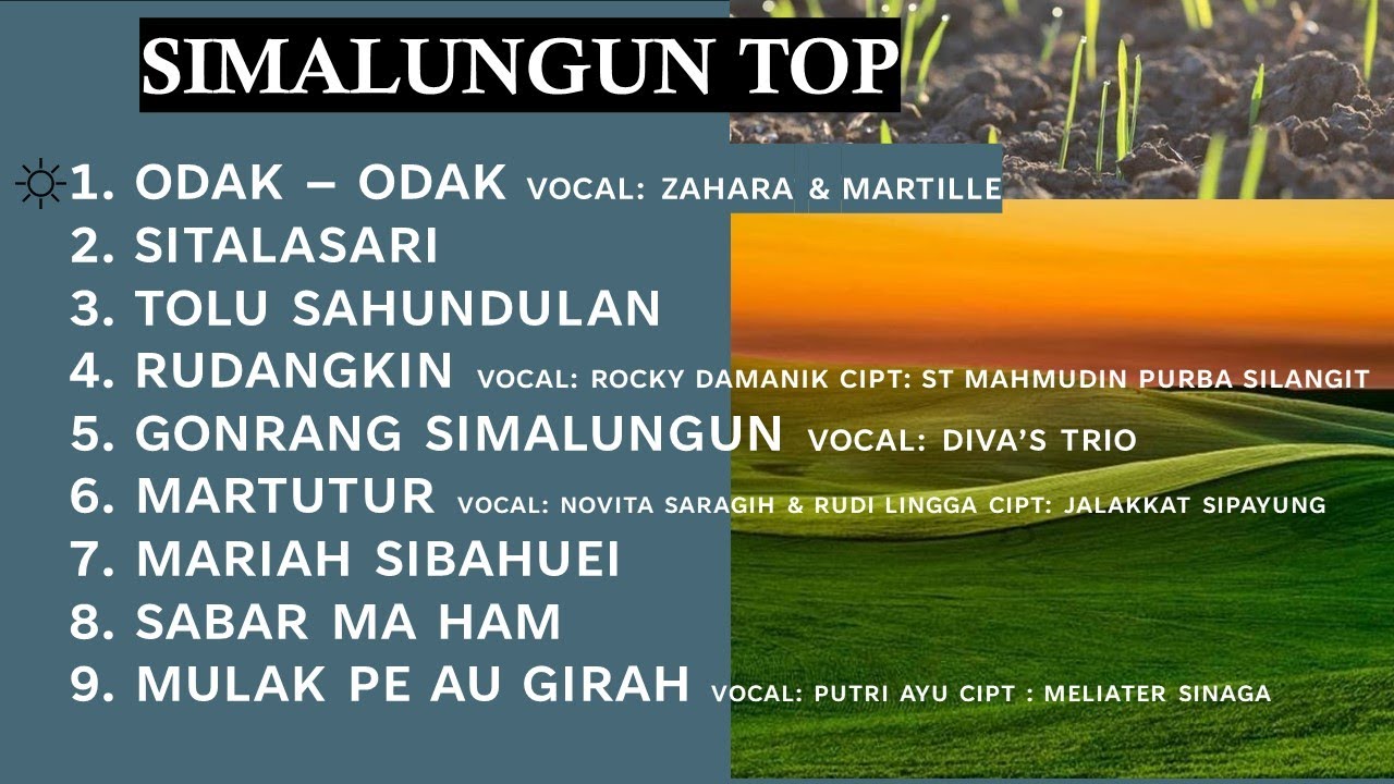 9 LAGU SIMALUNGUN TOP + Lirik IODAK-ODAK  SITALASARI  RUDANGKIN  MARTUTUR SABARMA HAM #simalungunese