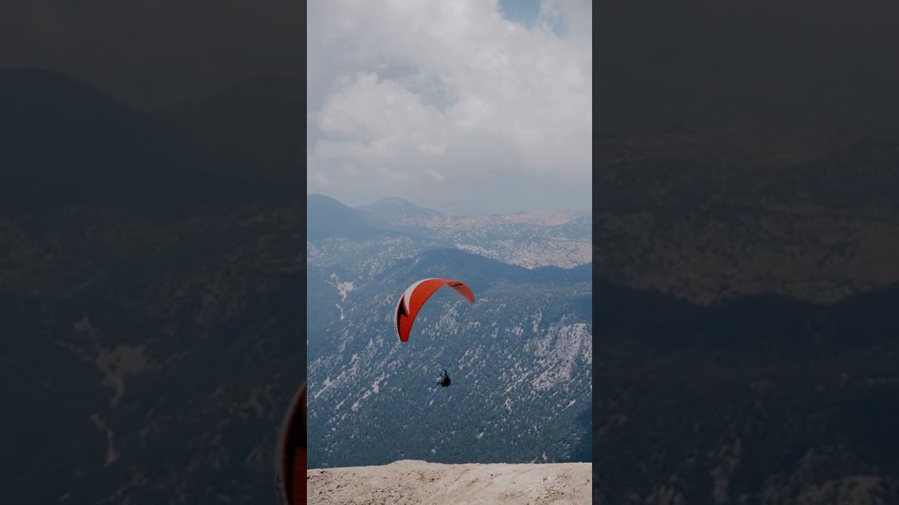 Awesome View of Paragliding in Beautiful Valley / Thrilling / Amazing