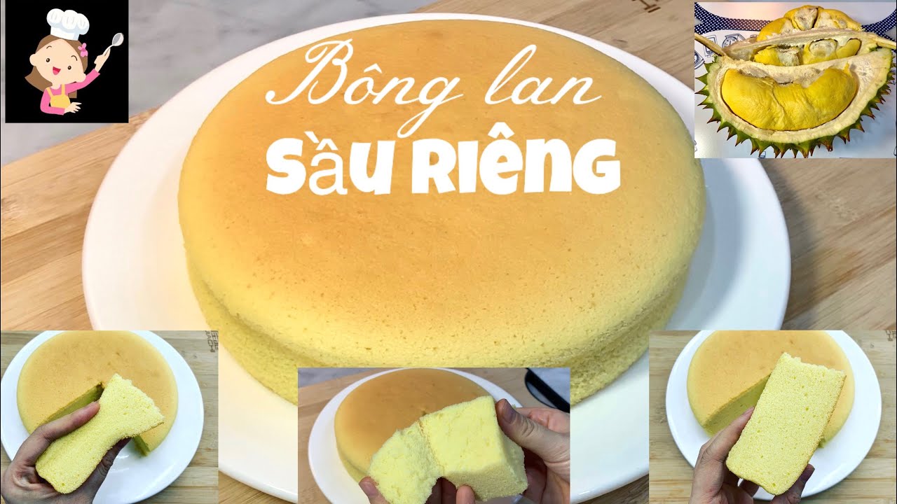 Làm BÁNH BÔNG LAN SẦU RIÊNG mềm mịn bông xốp | Durian chiffon cake