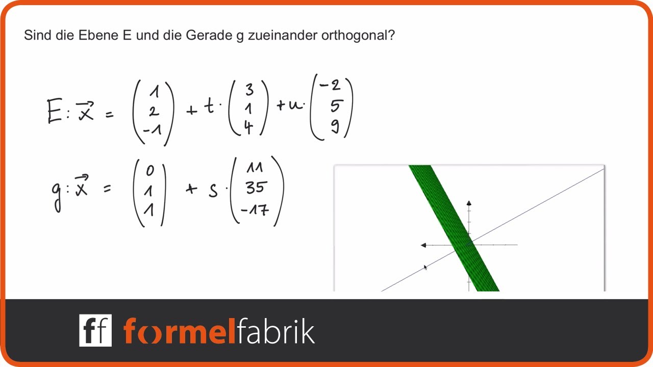 Lagebeziehungen: Ist die Gerade orthogonal zur Ebene?
