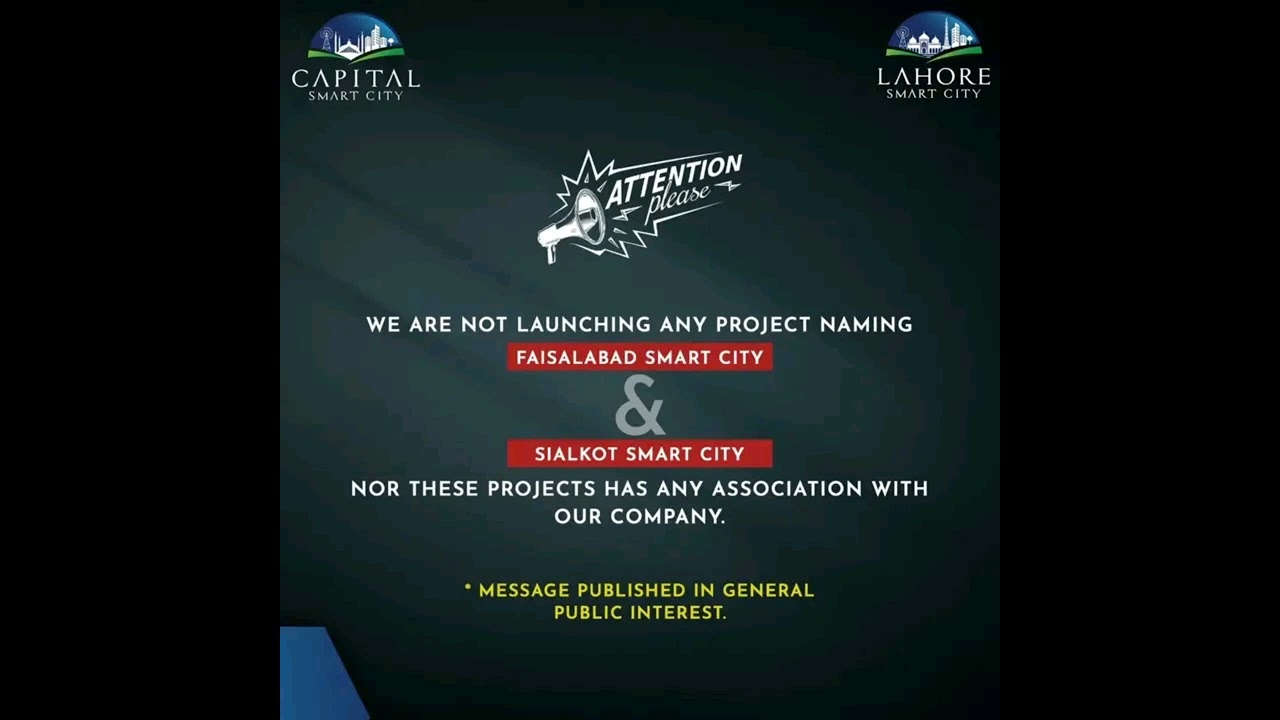 Faisalabad & Sialkot Smart City Clarification From Future Development Holdings Pvt Ltd