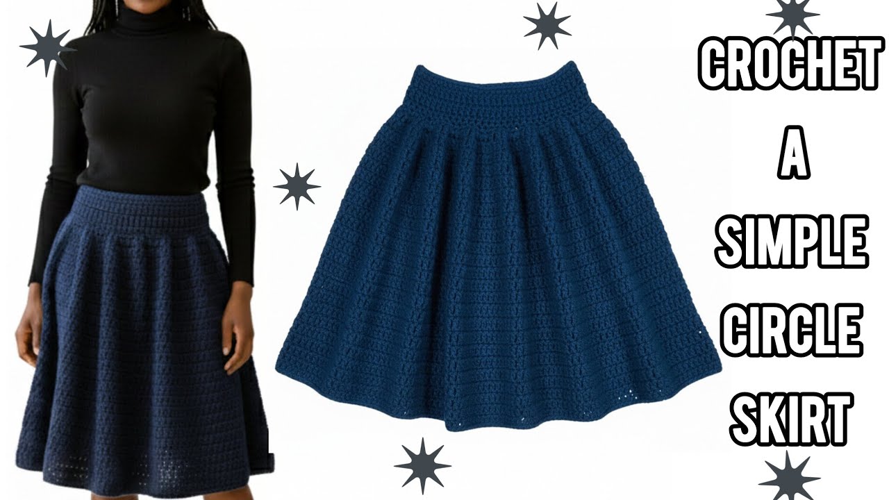 [Tutorial] Crochet a Simple Circle Skirt. Beginner Friendly. C_Clean Crochê