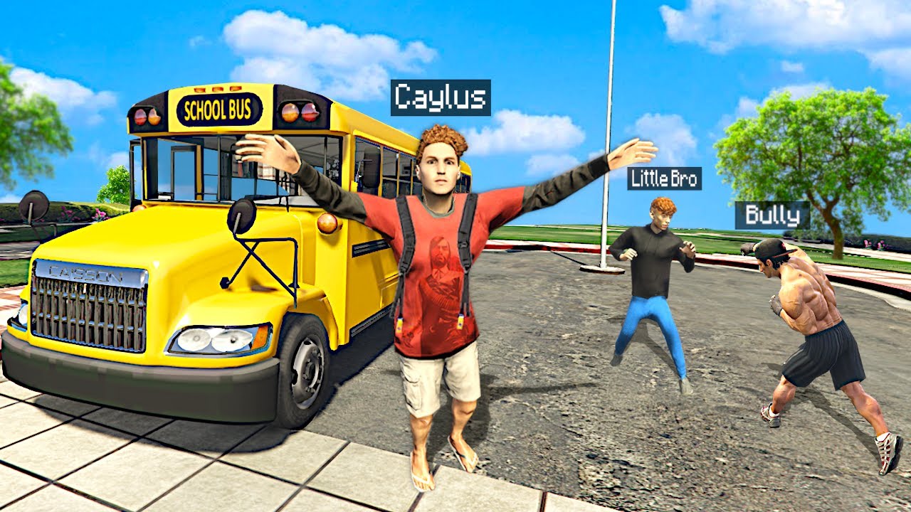 Going Back To SCHOOL w/ Little Brother In GTA 5 Roleplay..