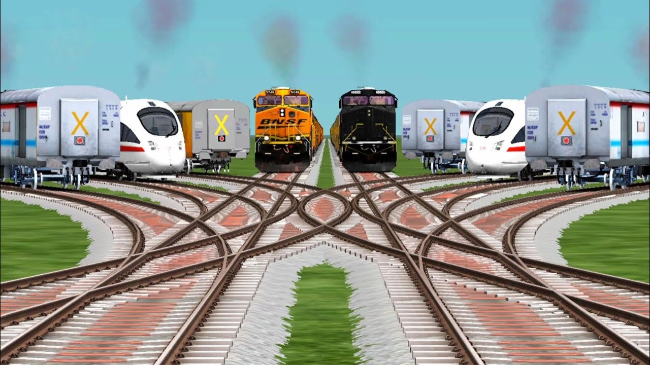 8 Locomotive Trains Running On High Speed Trains || 3D Gameplay || Train Simulator Classic gameplay